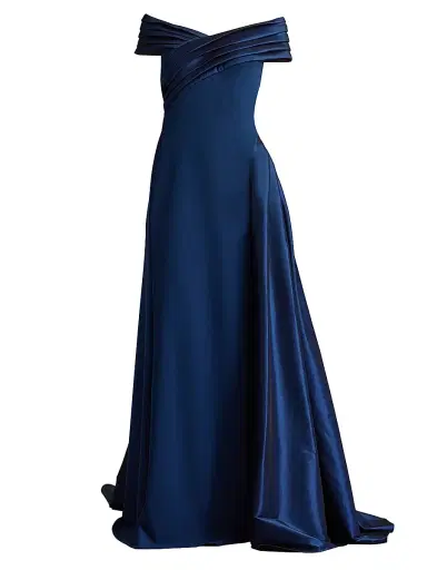 Tadashi Shoji Women's Elysian Draped Overlay Train Gown | Thumbnail 1 Tadashi Shoji Women's Elysian Draped Overlay Train Gown | Thumbnail 1
