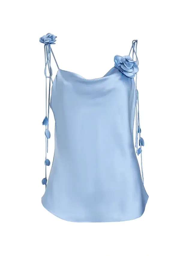 Women's Trailing Flower Marta Silk Cami - Blue Wisteria