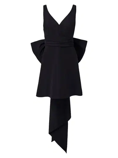 Carolina Herrera Women's Nicola Silk Bow Minidress - Black - Size 10 | Thumbnail 1 Carolina Herrera Women's Nicola Silk Bow Minidress - Black - Size 10 | Thumbnail 1