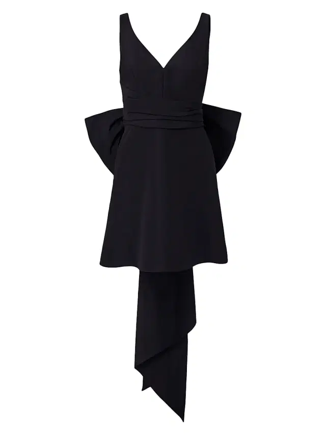 Carolina Herrera Women's Nicola Silk Bow Minidress - Black
