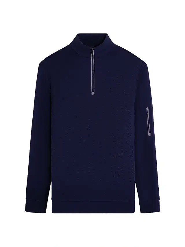 Bugatchi Men's Quarter-Zip Knit Jacket - Navy