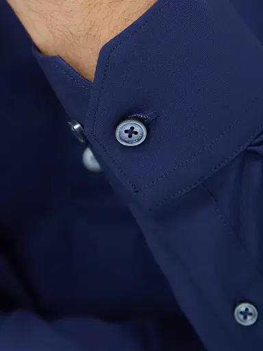 Bugatchi Men's OoohCotton Tech Button-Up Shirt - Navy - Size XXXL | Thumbnail 7