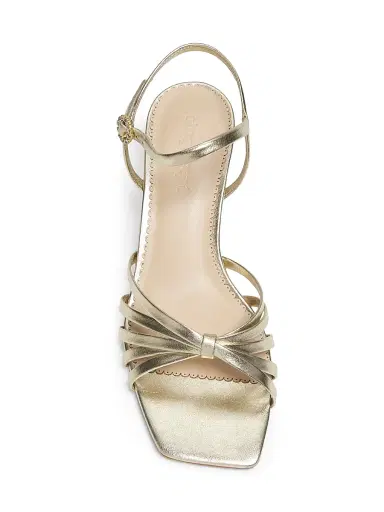 Cinq à Sept Women's Malia Strappy Leather Kitten-Heel Sandals - Light Gold Metallic - Size 10 | Thumbnail 4