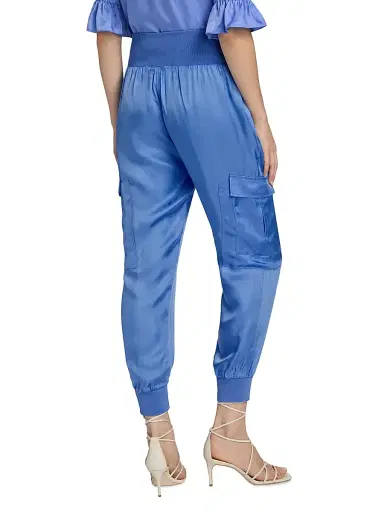 Cinq à Sept Women's Giles Twill Cargo Joggers - Cobalt Wave | Thumbnail 5