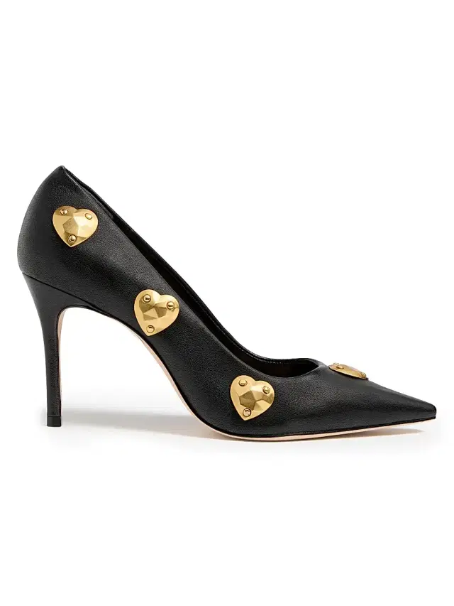 Cinq à Sept Women's Luna 85MM Embellished Leather Pumps - Black Gold