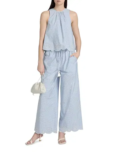 Cinq à Sept Women's Jessa Gingham Eyelet Cotton-Blend Top - Lilac Opal | Thumbnail 2 Cinq à Sept Women's Jessa Gingham Eyelet Cotton-Blend Top - Lilac Opal | Thumbnail 2