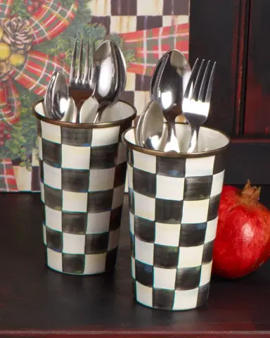 MacKenzie-Childs Courtly Check Enamel Tumbler | Thumbnail 4