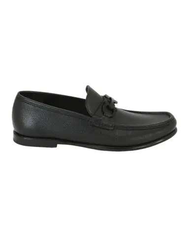 Ferragamo Men's Crown Textured Leather Gancini Moccasin Loafers | Thumbnail 1 Ferragamo Men's Crown Textured Leather Gancini Moccasin Loafers | Thumbnail 1