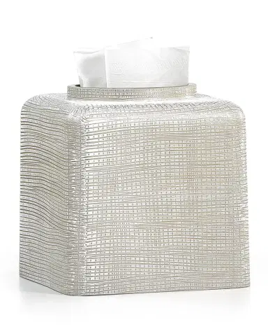 Labrazel Woven Tissue Box Cover, Platinum | Thumbnail 1