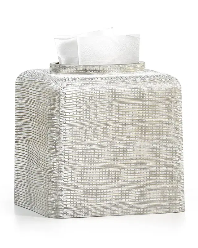 Labrazel Woven Tissue Box Cover, Platinum