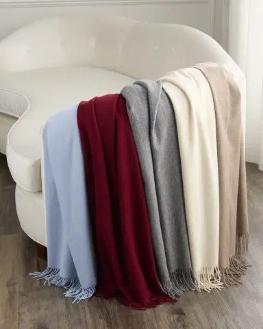 Sofia Cashmere Fringed Cashmere Throw | Thumbnail 4