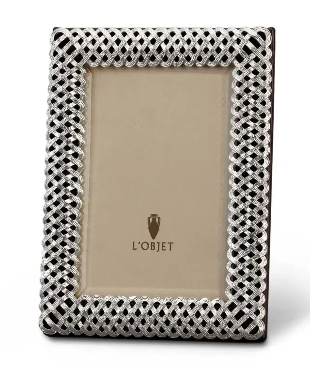 L'Objet Braid Platinum Picture Frame