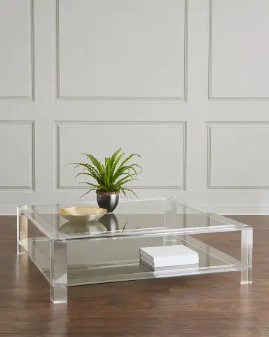 Interlude Home Surrey Acrylic Square Cocktail Table, Large | Thumbnail 1 Interlude Home Surrey Acrylic Square Cocktail Table, Large | Thumbnail 1