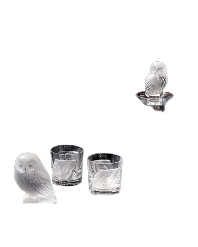 Lalique "Shivers" Crystal Owl Figure