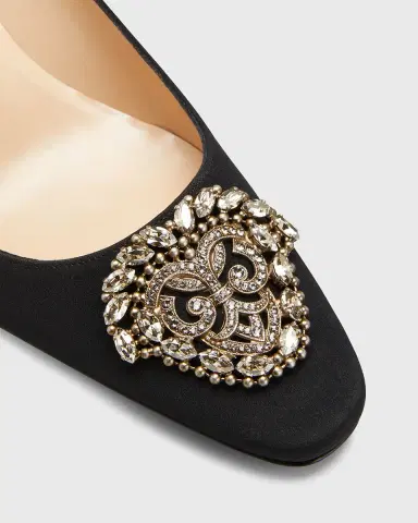 Manolo Blahnik Okkato Low-Heel Crepe Pumps | Thumbnail 3 Manolo Blahnik Okkato Low-Heel Crepe Pumps | Thumbnail 3