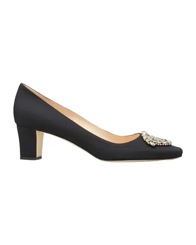Manolo Blahnik Okkato Low-Heel Crepe Pumps | Thumbnail 1 Manolo Blahnik Okkato Low-Heel Crepe Pumps | Thumbnail 1