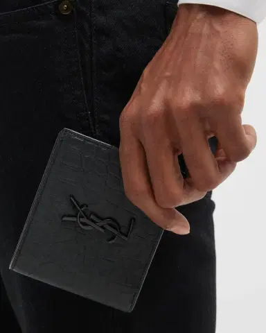 Saint Laurent Men's Tonal Monogram Leather Bifold Wallet | Thumbnail 2 Saint Laurent Men's Tonal Monogram Leather Bifold Wallet | Thumbnail 2