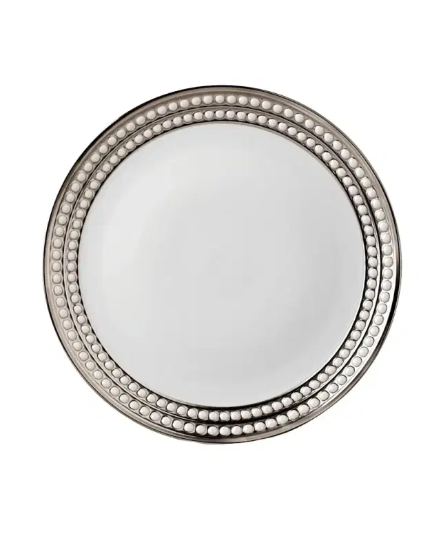 L 'Objet Perlee Platinum Dinner Plate
