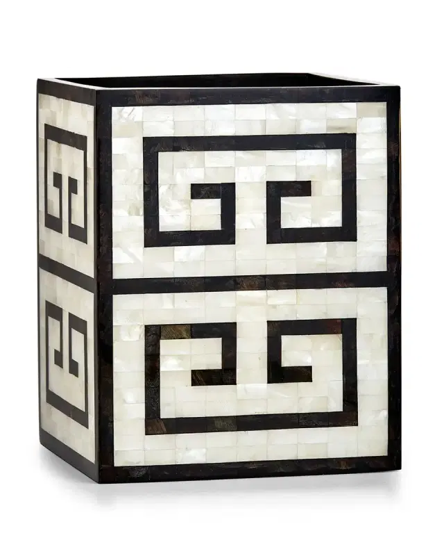 Labrazel Greek Key Wastebasket