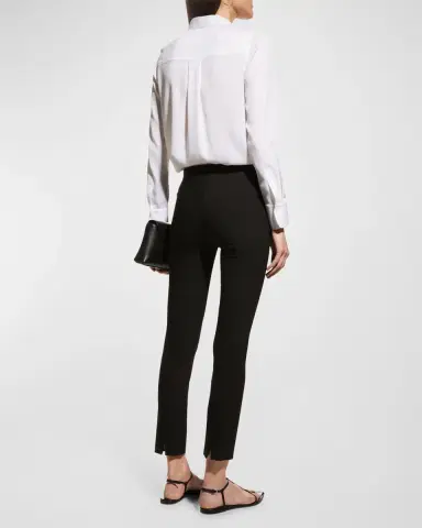 Vince Slim-Fit Long-Sleeve Stretch-Silk Blouse | Thumbnail 6 Vince Slim-Fit Long-Sleeve Stretch-Silk Blouse | Thumbnail 6