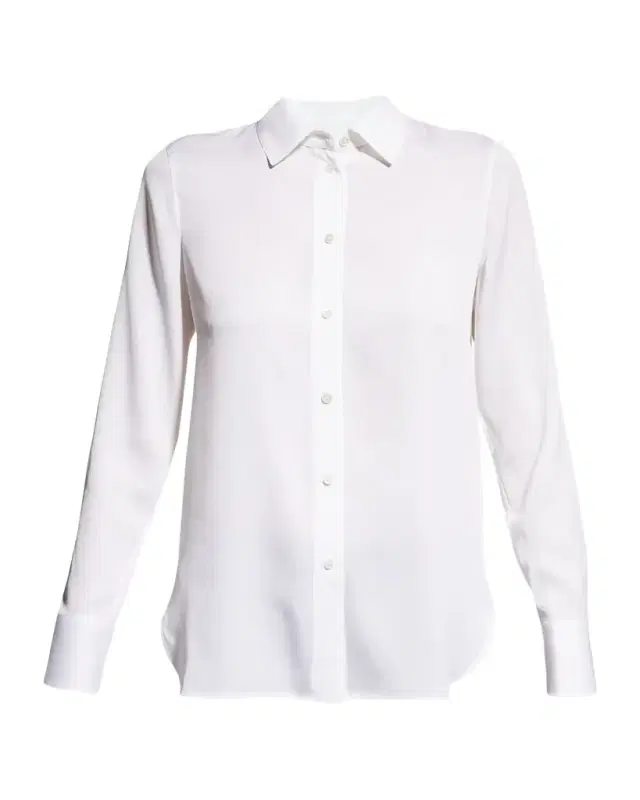 Vince Slim-Fit Long-Sleeve Stretch-Silk Blouse