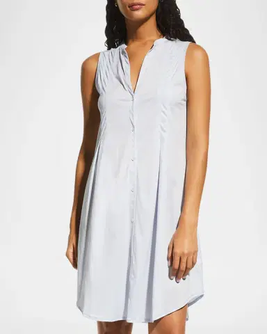 Hanro Cotton Deluxe Sleeveless Shirtwaist Nightgown | Thumbnail 4 Hanro Cotton Deluxe Sleeveless Shirtwaist Nightgown | Thumbnail 4
