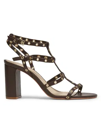 Cinq à Sept Women's Maisie Grommet Strappy Leather Block Sandals - Chocolate - Size 11 | Thumbnail 1 Cinq à Sept Women's Maisie Grommet Strappy Leather Block Sandals - Chocolate - Size 11 | Thumbnail 1