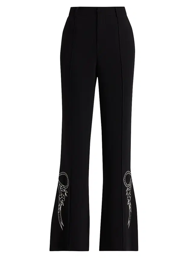 Cinq à Sept Women's Abeline Cascading Ribbon Pants - Black