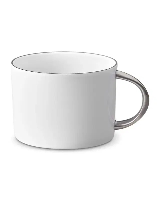 L 'Objet Corde Tea Cup, White/Silver