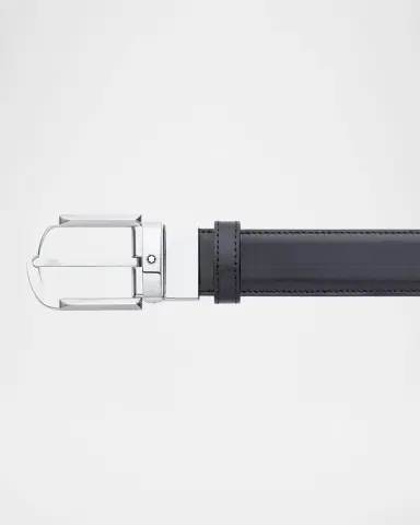 Montblanc Men 's Horseshoe-Buckle Reversible Leather Belt | Thumbnail 2