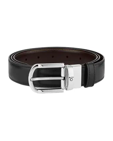 Montblanc Men 's Horseshoe-Buckle Reversible Leather Belt | Thumbnail 1