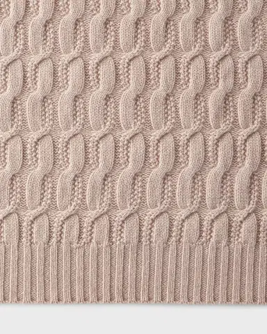 Sofia Cashmere Seed-Stitch Cable Throw | Thumbnail 2