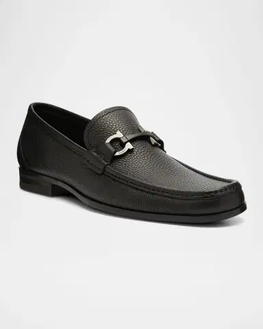 Ferragamo Men's Grandioso Grained Calfskin Gancini Loafer | Thumbnail 3 Ferragamo Men's Grandioso Grained Calfskin Gancini Loafer | Thumbnail 3