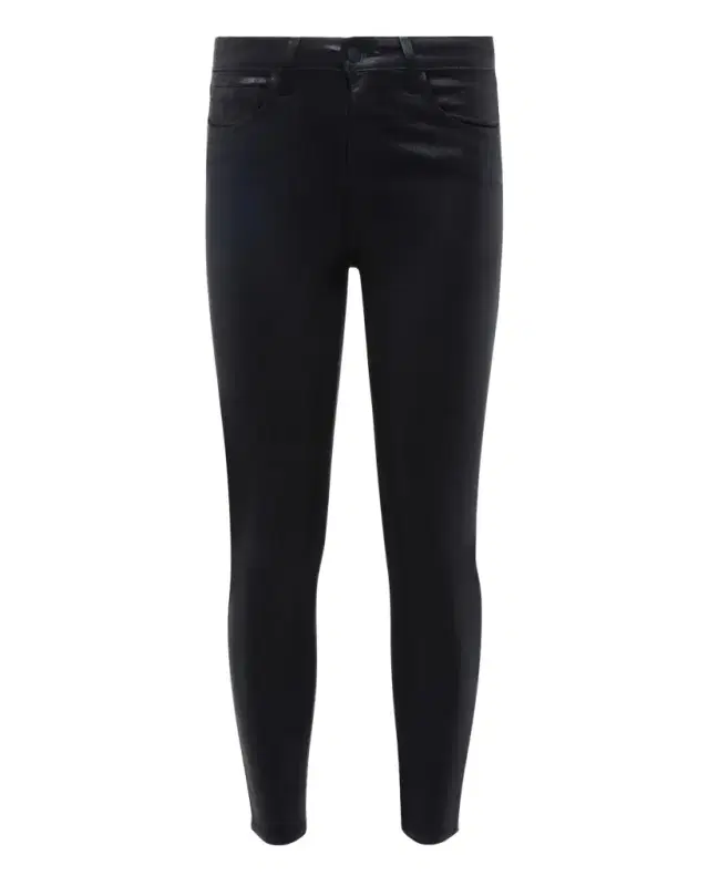 L 'AGENCE Margot Coated High-Rise Skinny Ankle Jeans