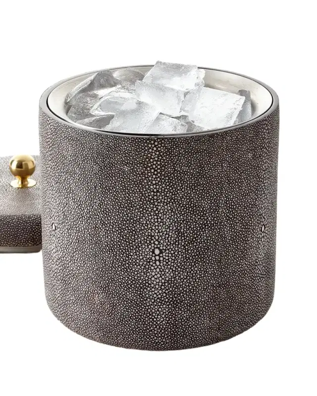 AERIN Faux Shagreen Ice Bucket, Chocolate