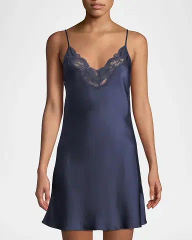 Christine Lingerie Bijoux Lace-Trim Silk Chemise | Thumbnail 2 Christine Lingerie Bijoux Lace-Trim Silk Chemise | Thumbnail 2