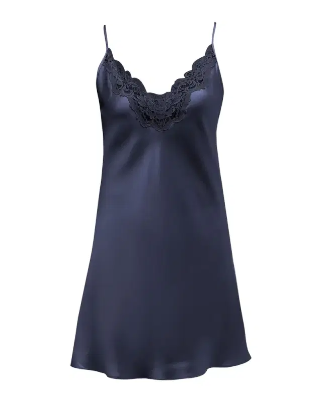 Bijoux Lace-Trim Silk Chemise