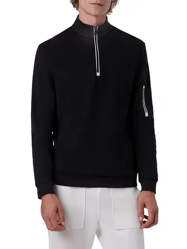 Bugatchi Men's Quarter-Zip Knit Jacket | Thumbnail 3 Bugatchi Men's Quarter-Zip Knit Jacket | Thumbnail 3