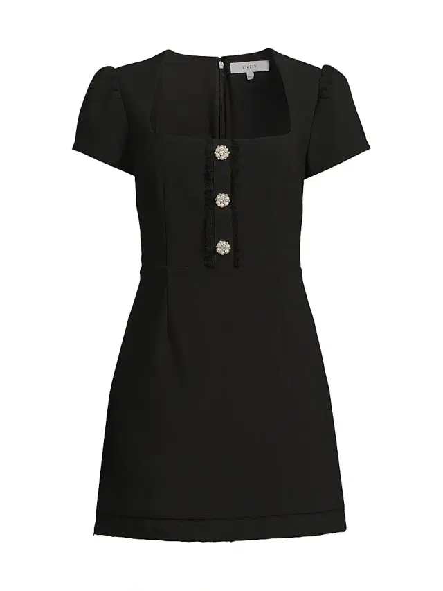 Likely Women's Westy Imitation Pearl & Crystal-Embellished Minidress - Black