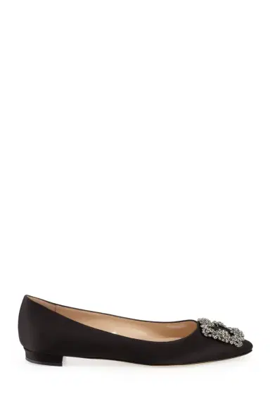 Manolo Blahnik Hangisi Crystal-Buckle Satin Flat | Thumbnail 6 Manolo Blahnik Hangisi Crystal-Buckle Satin Flat | Thumbnail 6