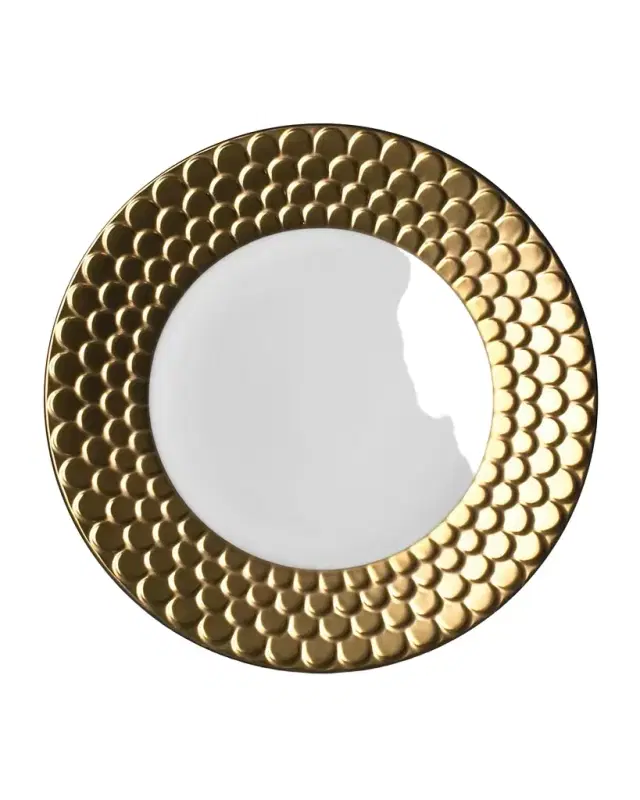 L 'Objet Aegean Gold Dessert Plate