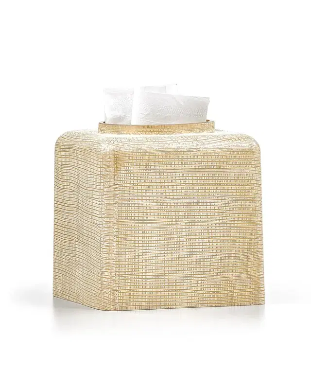Labrazel Woven Tissue Box Cover, Gold