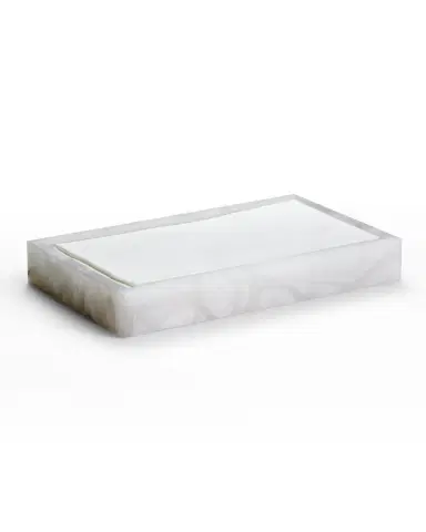 Labrazel Alisa Alabaster Towel Tray, White | Thumbnail 2