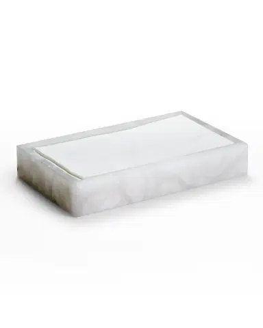 Labrazel Alisa Alabaster Towel Tray, White | Thumbnail 1