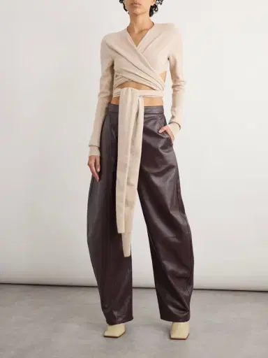 Alaïa Cropped Cashmere-blend Wrap Top | Thumbnail 2
