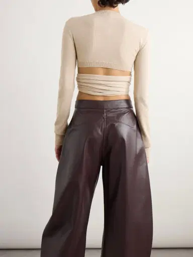 Alaïa Cropped Cashmere-blend Wrap Top | Thumbnail 3