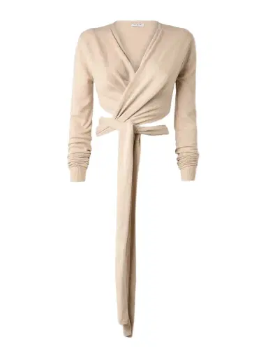Alaïa Cropped Cashmere-blend Wrap Top | Thumbnail 1