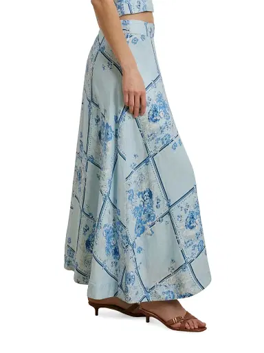 Favorite Daughter Women's The There For You Floral Linen Maxi Skirt | Thumbnail 4 Favorite Daughter Women's The There For You Floral Linen Maxi Skirt | Thumbnail 4