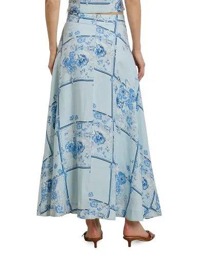 Favorite Daughter Women's The There For You Floral Linen Maxi Skirt | Thumbnail 5 Favorite Daughter Women's The There For You Floral Linen Maxi Skirt | Thumbnail 5