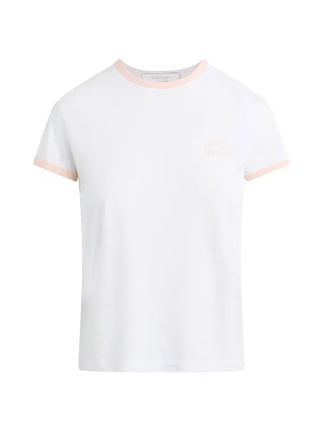 Women's The Collegiate Chest Logo Ringer T-Shirt - White Pale Pink